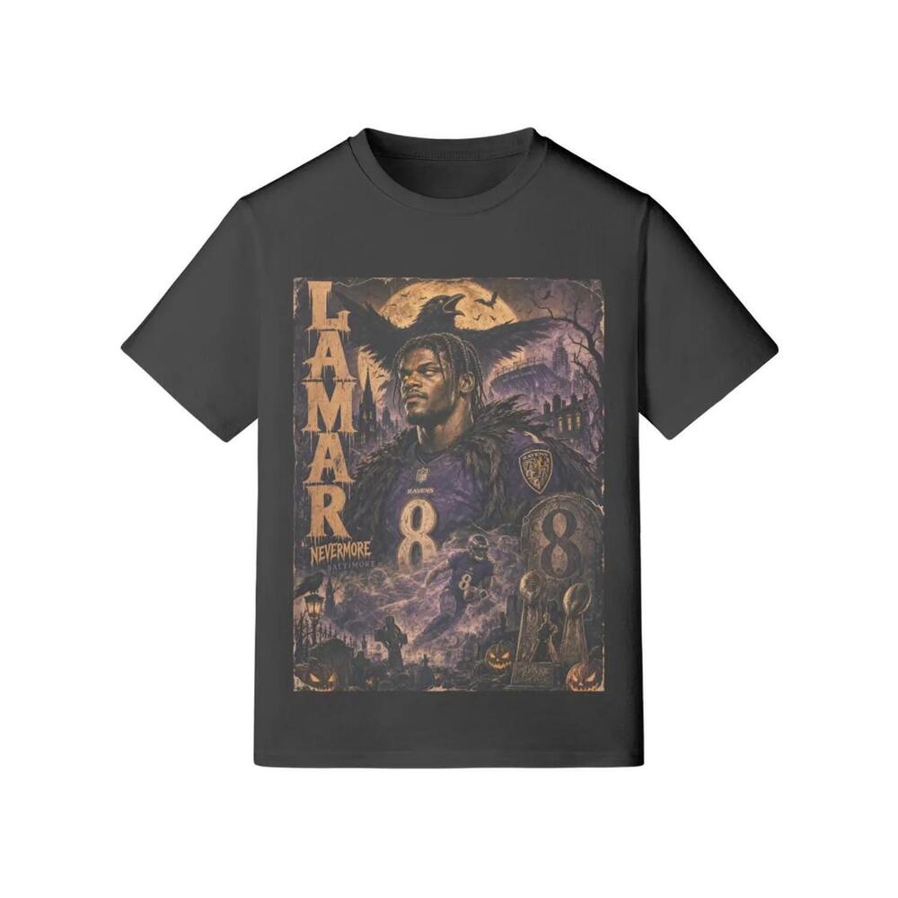 Lamar Jackson Baltimore Ravens T Shirt Halloween Graphic Tee Limited Edition